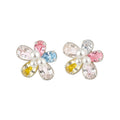 Sweet Floral Copper Stud Earrings With Zircon Flowers And Pearl Accents For Women view 5