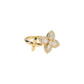 French Sparkling Zircon Flower Open Ring With Elegant Design For Women view 5