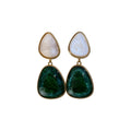 Vintage Ethnic Style Resin Triangle Pendant Drop Earrings With Silver Needle Studs view 5