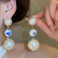Vintage Ceramic Bead Pearl Jewelry Set, Old Money New Chinese Necklace Bracelet And Stud Earrings view 4