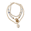 Vintage Ceramic Bead Pearl Jewelry Set, Old Money New Chinese Necklace Bracelet And Stud Earrings view 5