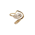 Luxury Zircon Feather Open Copper Bangle For Women, European Style Elegant Statement Jewelry view 5