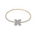 Old Money Style Copper Flower Choker Necklace With Sparkling Rhinestones For Women view 5
