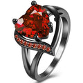 Sweet Cool Heart Four Prong Zircon Ring For Women, Niche Asian Style Romantic Fashion Jewelry view 1