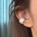 Korean Style Sparkling Zircon Round Copper Clip-on Earrings For Women Light Luxury Geometric Ear Cuffs view 1