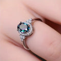 Colorful Niche Luxury Wax Set Ring With Oval Triangle Stones, Delicate Party Fashion Jewelry view 3