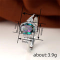 Colorful Niche Luxury Wax Set Ring With Oval Triangle Stones, Delicate Party Fashion Jewelry view 4