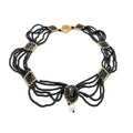 French Court Style Multi Layer Crystal Beaded Lace Pearl Collarbone Necklace For Women view 5