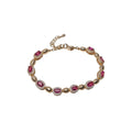 Copper Zircon Cat Eye Stone Flower Bangle Oval Court Style Light Luxury Bracelet for Women view 5