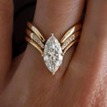 Women's Marquise V Shape Design Ring, Hand Inlaid Futuristic Fashion Jewelry For Live Stream Sales view 1