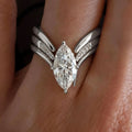 Women's Marquise V Shape Design Ring, Hand Inlaid Futuristic Fashion Jewelry For Live Stream Sales view 5