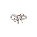 Korean Style Copper Zircon Bow Pearl Clip-on Earrings, Light Luxury No-Piercing Ear Cuffs view 5