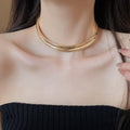 Old Money Style Alloy Smooth Round Pendant Choker Necklace for Women view 1
