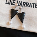 Vintage Style Resin Heart Pearl Stud Earrings With Silver Needles And Glossy Enamel Design view 4