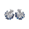 Sparkling Zircon Koi Carp Stud Earrings For Women, Vintage Copper Palace Style Luxury Jewelry view 5