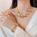 European American Alloy Conch Shell Jewelry Set With Ring Bracelet Earrings And Necklace view 2