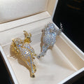 14K Gold Plated Copper Horse Brooch With Zircon, Light Luxury Elegant Women's Outfit Accessory view 4