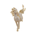 14K Gold Plated Copper Horse Brooch With Zircon, Light Luxury Elegant Women's Outfit Accessory view 5