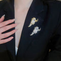 14K Gold Plated Copper Horse Brooch With Zircon, Light Luxury Elegant Women's Outfit Accessory view 1