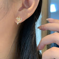 Minimalist Spiral Hollow Flower Stud Earrings For Women, Elegant Daily Wear Jewelry view 3