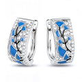 New Chinese Style Forest Orchid Ring For Women Iris Floral Fresh Chinese Painting Oil Earrings view 1