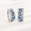 New Chinese Style Forest Orchid Ring For Women Iris Floral Fresh Chinese Painting Oil Earrings view 2