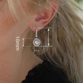 Minimalist Micro Pave Zircon Circle Drop Earrings For Women, Classic Daily Commuter Jewelry view 4