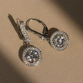 Minimalist Micro Pave Zircon Circle Drop Earrings For Women, Classic Daily Commuter Jewelry view 1