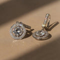 Minimalist Micro Pave Zircon Circle Drop Earrings For Women, Classic Daily Commuter Jewelry view 2
