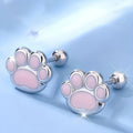 Fashion Pink Cat Paw Dog Paw Stud Earrings Cute Pet Theme Minimalist Style Women's Jewelry view 1