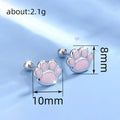 Fashion Pink Cat Paw Dog Paw Stud Earrings Cute Pet Theme Minimalist Style Women's Jewelry view 4