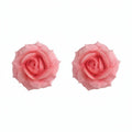 Sweet Resin Flower Drop Earrings With Silver Posts, Elegant Fresh Floral Dangle Ear Studs view 5