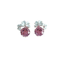 Silver Needle Zircon Flower Round Pendant Drop Earrings, Chic Versatile Niche Style view 5