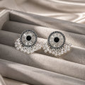 Vintage Ethnic Round Alloy Rhinestone Pearl Tassel Stud Earrings For Women Elegant New Chinese Style Earrings view 3