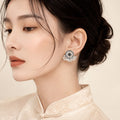 Vintage Ethnic Round Alloy Rhinestone Pearl Tassel Stud Earrings For Women Elegant New Chinese Style Earrings view 1