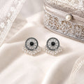 Vintage Ethnic Round Alloy Rhinestone Pearl Tassel Stud Earrings For Women Elegant New Chinese Style Earrings view 4