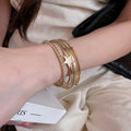 Modern Minimalist Iron Star Open Cuff Bangle For Women Fashion Versatile Statement Jewelry view 1