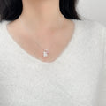Light Luxury Heart Mother Of Pearl Bear Pendant Necklace With Cubic Zirconia Elegant Clavicle Chain view 3