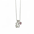 Light Luxury Heart Mother Of Pearl Bear Pendant Necklace With Cubic Zirconia Elegant Clavicle Chain view 5