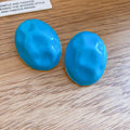 Enamel Wrinkled Oval Alloy Stud Earrings For Women Modern Minimalist Geometric Light Luxury view 4