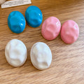 Enamel Wrinkled Oval Alloy Stud Earrings For Women Modern Minimalist Geometric Light Luxury view 2