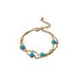 French Vintage Copper Bangle With Zircon Flower Pendant Round Geometric Light Luxury Bracelet view 5