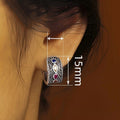 Minimalist Punk Stud Earrings With Small Hollow Circle Design, Sweet Cool Fashion Ear Jewelry view 4