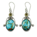 Vintage Oval Dangle Hook Earrings With Distressed Sticker Texture, Unique Fashion Jewelry view 2