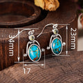 Vintage Oval Dangle Hook Earrings With Distressed Sticker Texture, Unique Fashion Jewelry view 4