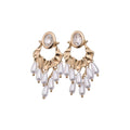 French Vintage Oval Faux Pearl Rhinestone Silver Needle Stud Earrings Elegant Retro Jewelry view 5