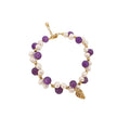18K Gold Plated Freshwater Pearl Beaded Bangle For Women, Vintage Geometric Round Luxury Style view 5