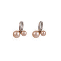 French Elegant Mocha Pearl Cherry Hoop Clip On Earrings For Women Vintage Light Luxury Alloy Earrings view 5