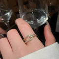18K Gold Plated Copper Zircon Round Open Ring Vintage Court Geometric Luxury Finger Jewelry view 3