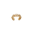 18K Gold Plated Copper Zircon Round Open Ring Vintage Court Geometric Luxury Finger Jewelry view 5